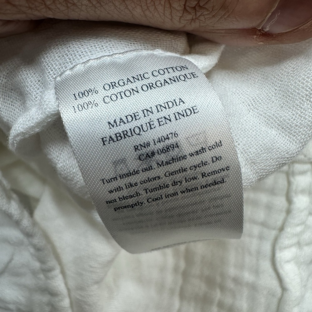 Faherty Organic Cotton Embroidered Boho Trapeze Top Oversized‎ Sz M - Picture 9 of 10